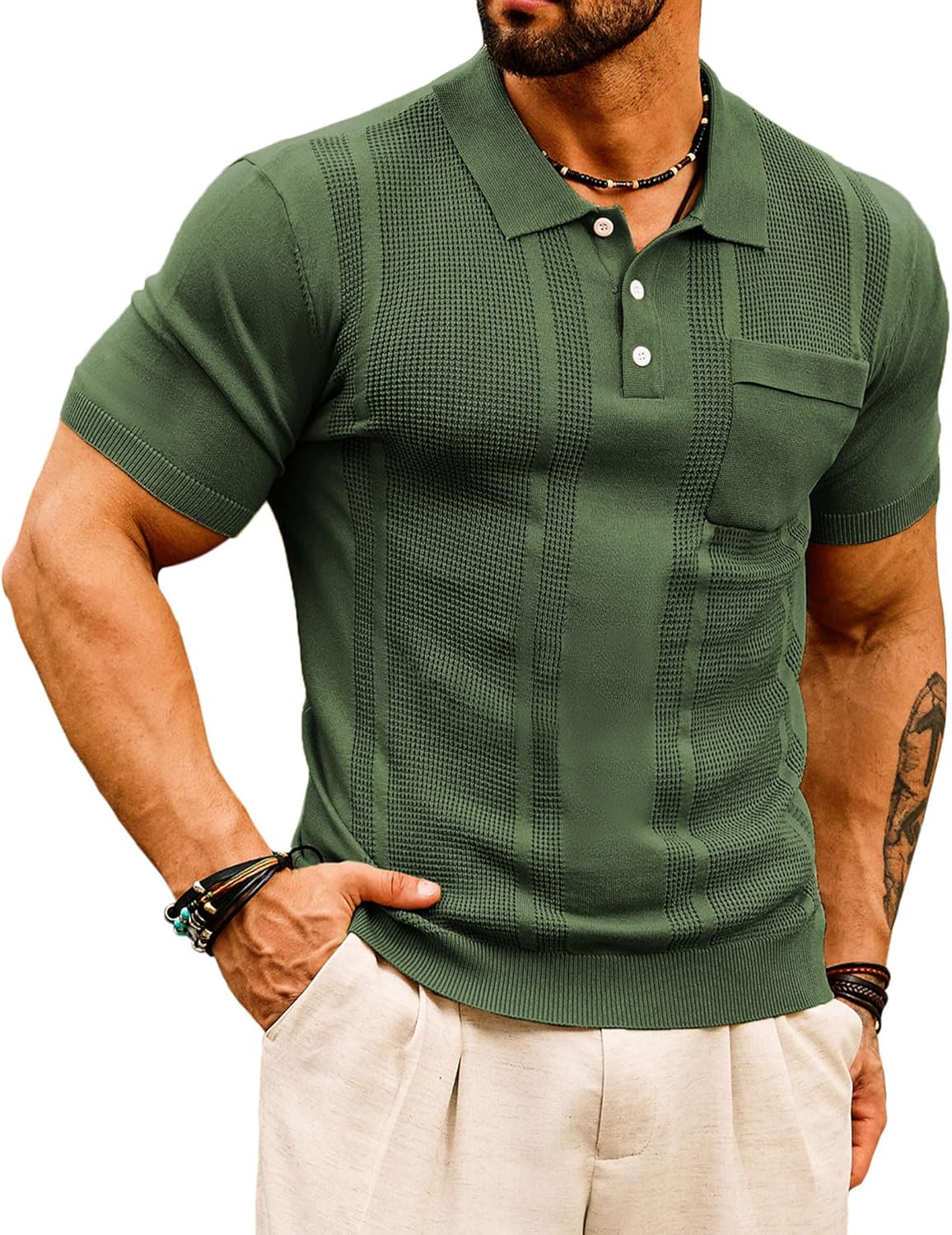 men knit polo shirts short sve texture lightweight golf shirts sweater