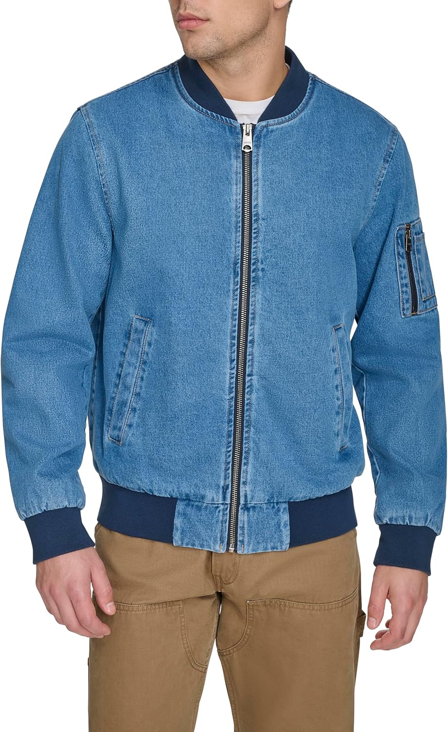 men flight satin bomber jacket
