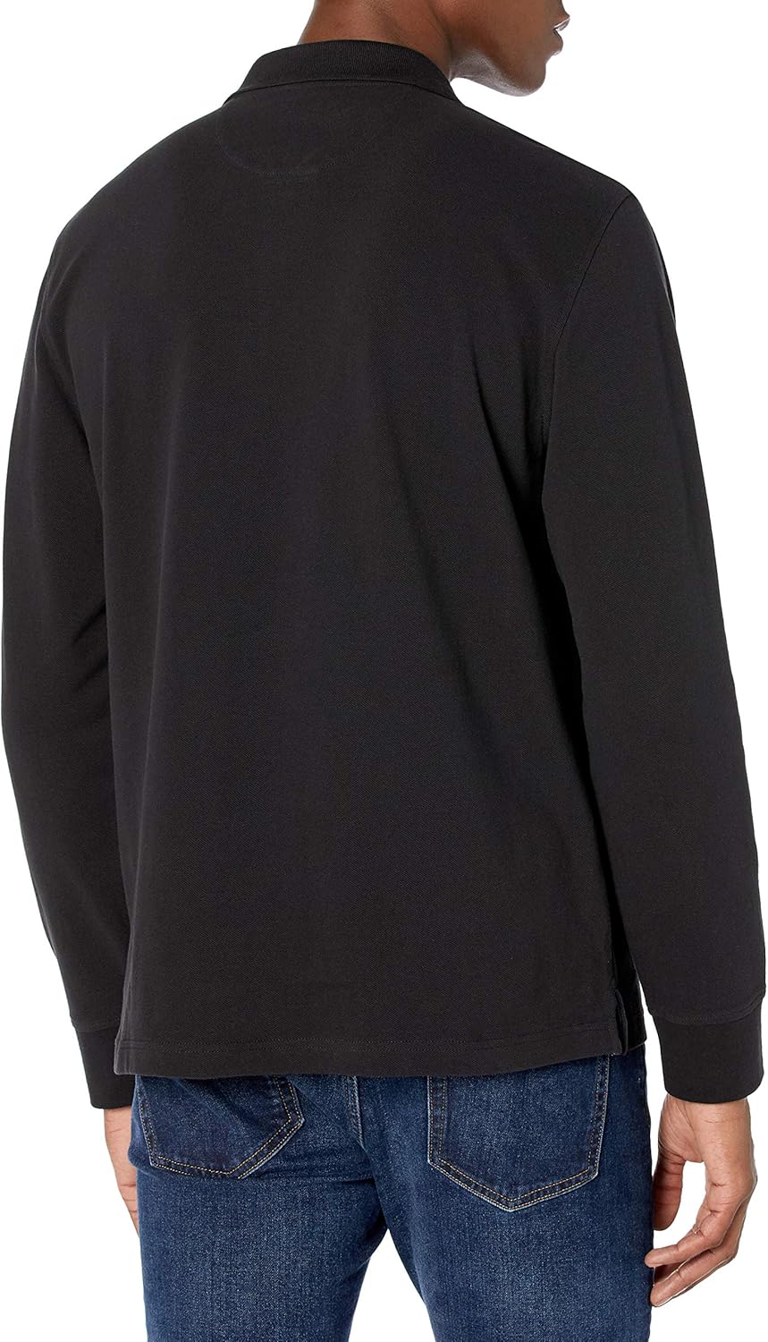 men long sve polo shirt with collar regular fit pique